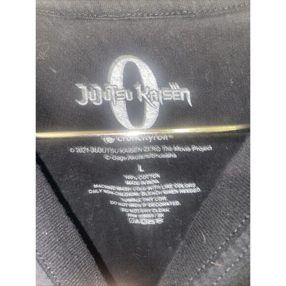 Gojo Satoru Jujutsu Kaisen Black Cotton T-Shirt Unisex Long Sleeves Sz Large - Picture 2 of 7